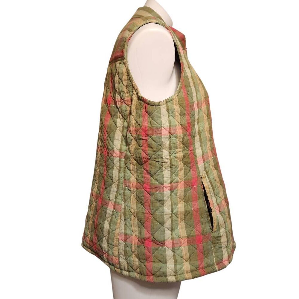 IB Diffusion plaid vest full zip mockneck pockets XL - Picture 4 of 9